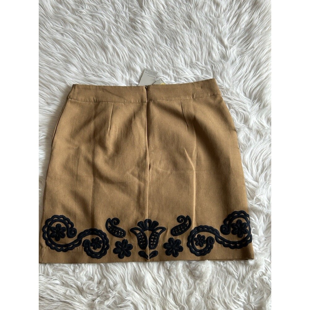 BODEN Women’s Size 10 Camel Brown Embroidered Mini Skirt NWT W/Pockets - Picture 15 of 15